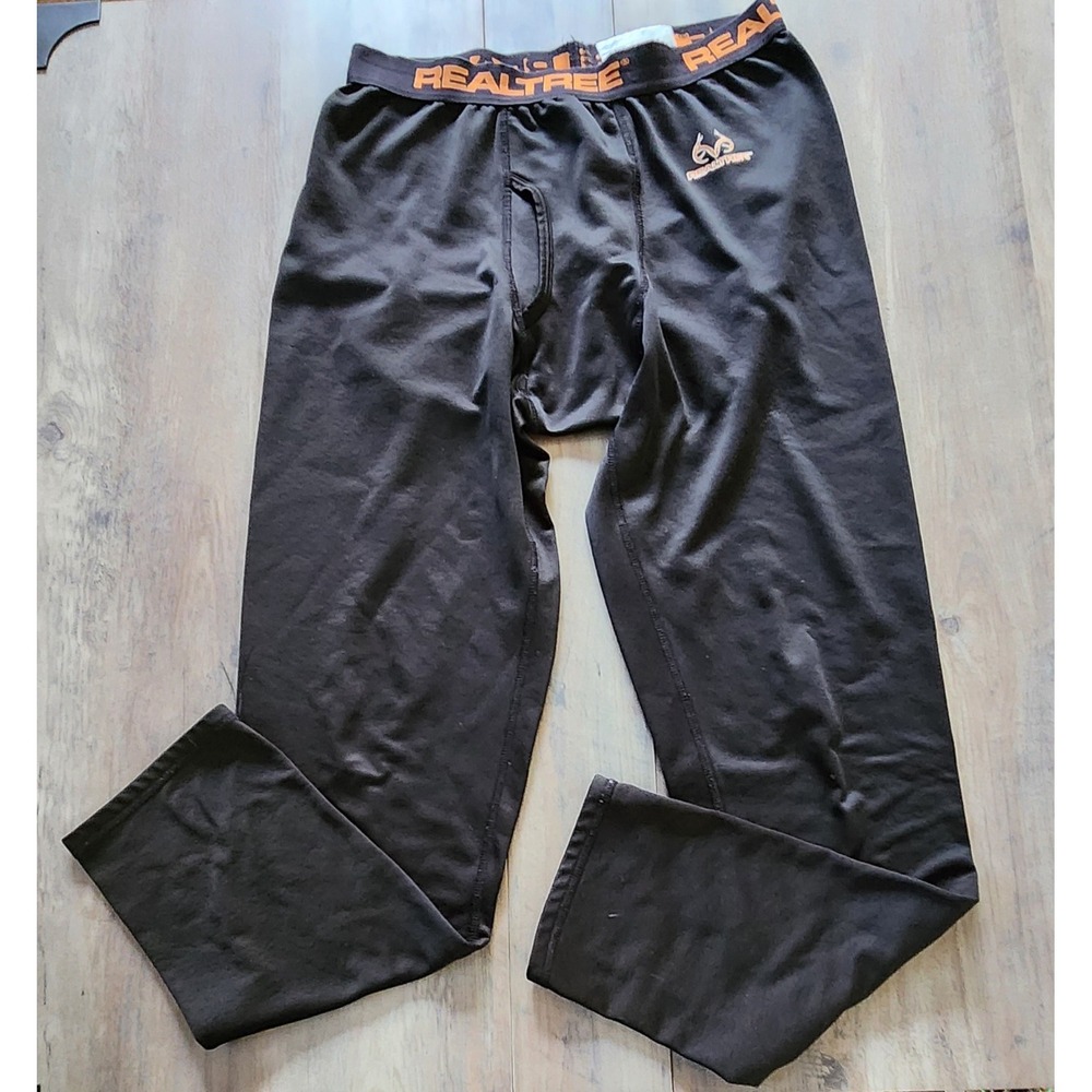 Real Tree Black Thermal Under Camo Pants Men Size 32/34